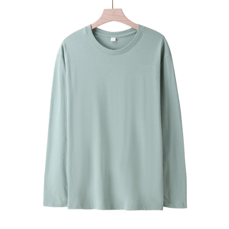 2024 New Pure Cotton Long Sleeve Solid Color Men's T-Shirts Custom Pattern Logo Printing Casual Regular Fit T-Shirt For Men
