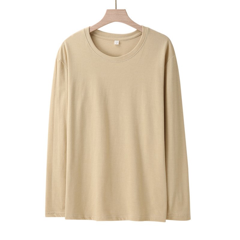 2024 New Pure Cotton Long Sleeve Solid Color Men's T-Shirts Custom Pattern Logo Printing Casual Regular Fit T-Shirt For Men