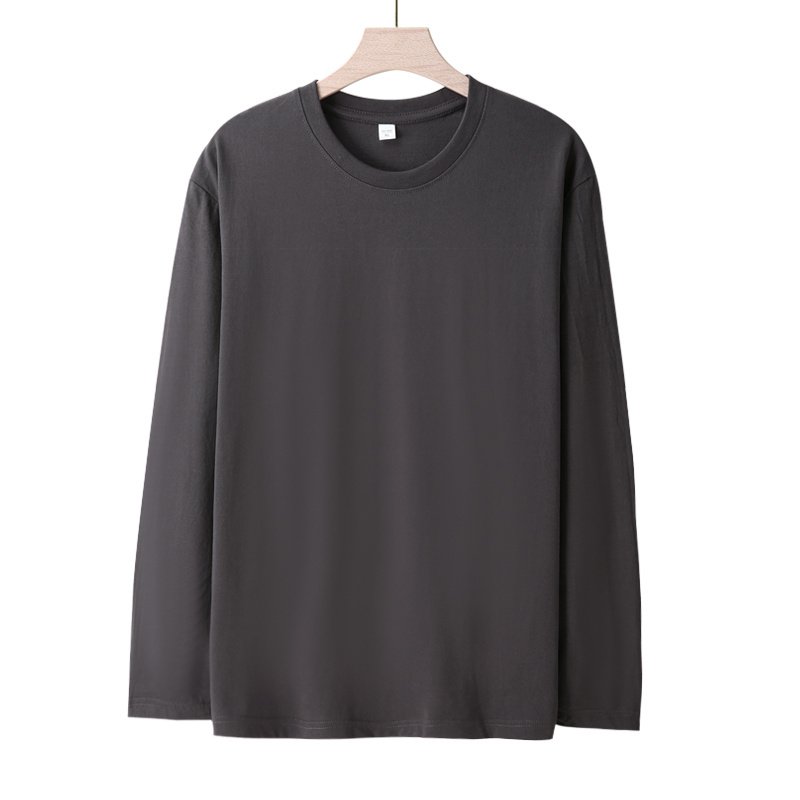 2024 New Pure Cotton Long Sleeve Solid Color Men's T-Shirts Custom Pattern Logo Printing Casual Regular Fit T-Shirt For Men