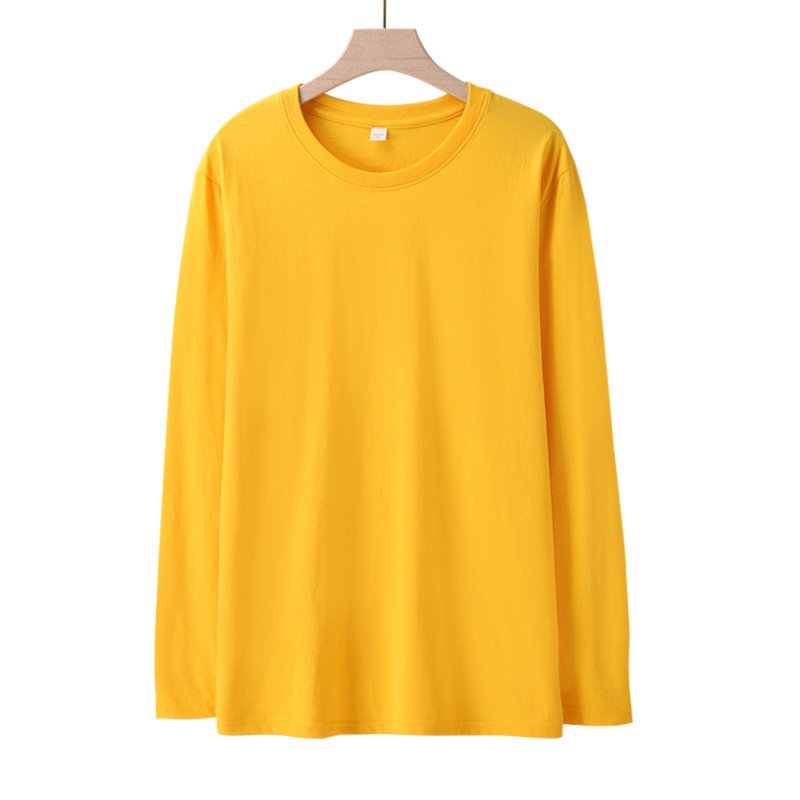 2024 New Pure Cotton Long Sleeve Solid Color Men's T-Shirts Custom Pattern Logo Printing Casual Regular Fit T-Shirt For Men