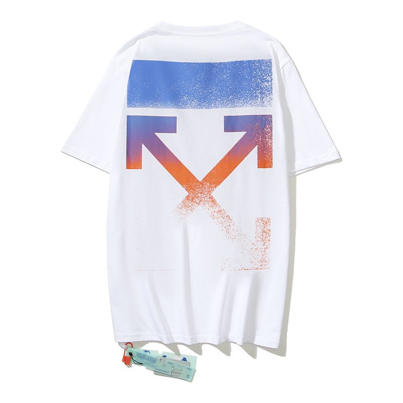 Wholesale Summer New OW Trendy Fashion High Quality 100% Cotton Men's and Women's Round Neck T-shirt