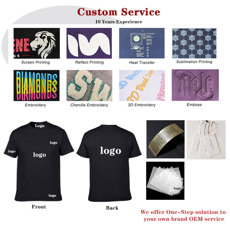 High Quality T Shirt 100% Cotton Tshirts With Logo Printed Plain T Shirts Blank Unisex Plus Size Men's T-shirts For Men