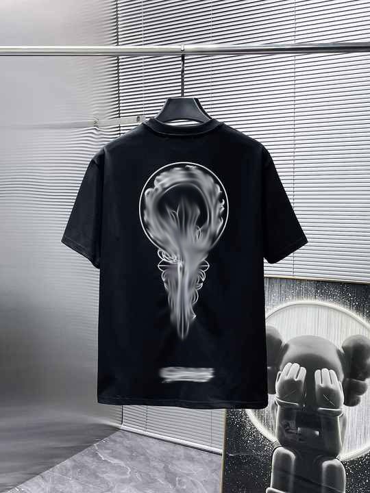 2024 latest top quality Hearts Chrome Sanskrit Color horseshoe wash water to make old short sleeve T-shirt couples