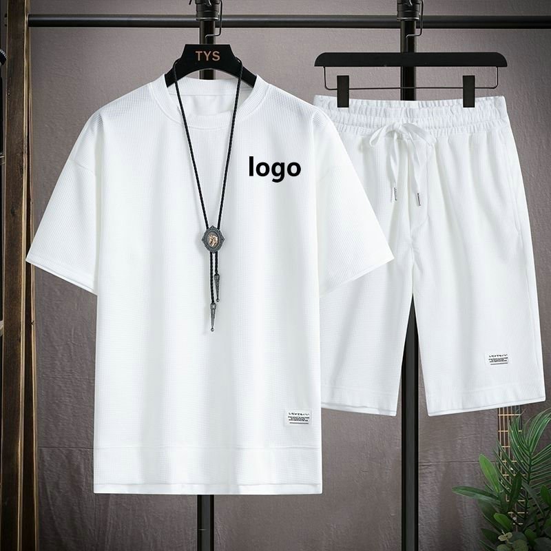 Men's Summer Loose Short Sleeve Tops and Shorts Outfits Casual Track Suits Summer Ensemble De T-shirt Et Shorts for Men