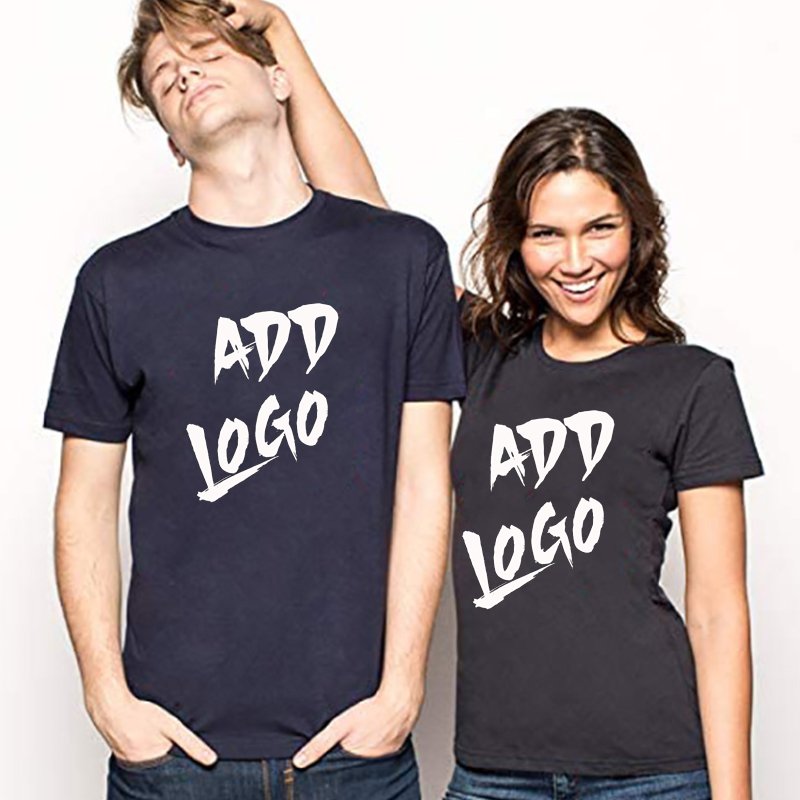 Wholesale Custom 100% Cotton Black T Shirt With Company Logo Printed Plain Tshirt men