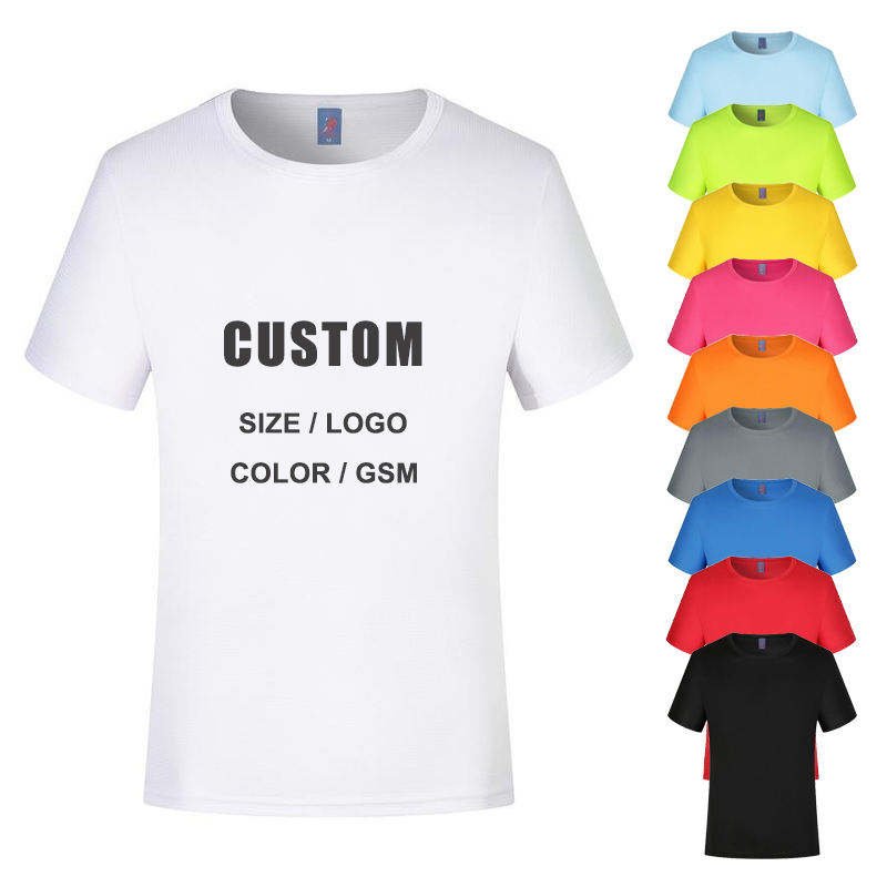 Wholesale Solid Color White Unisex Black Polyester Cotton Tee T Shirt Custom High Quality Blank Heavyweight Plain Men's T-Shirt