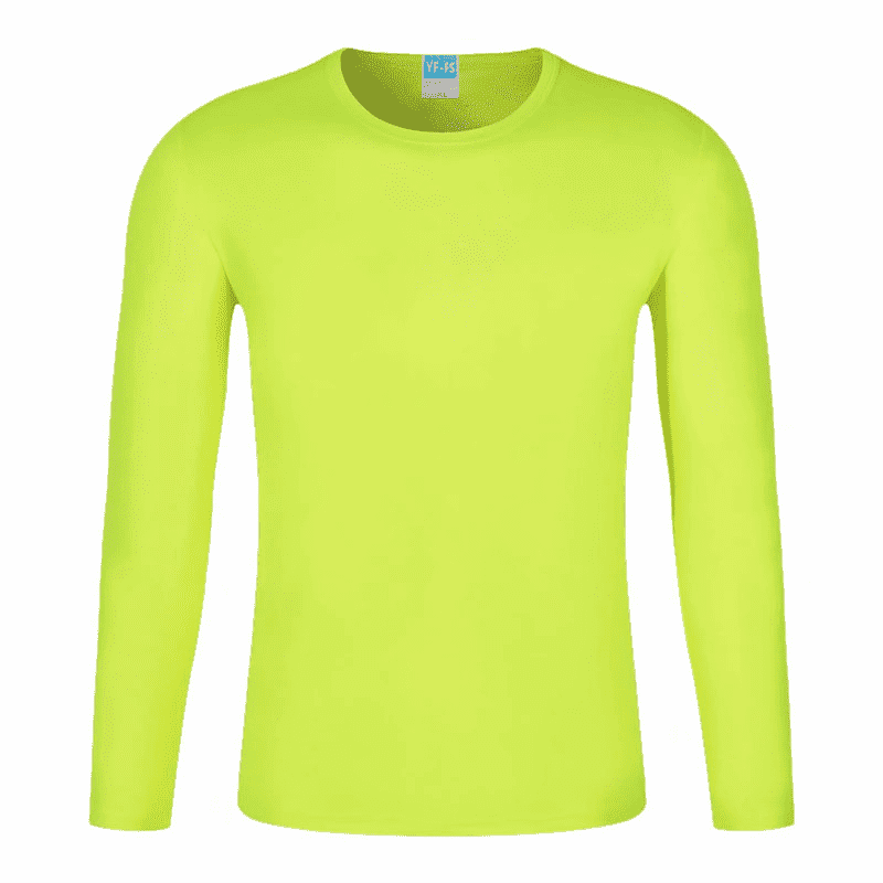 Custom cheap quick dry fit 100% polyester crew neck long sleeve t shirts men's O-neck t shirts
