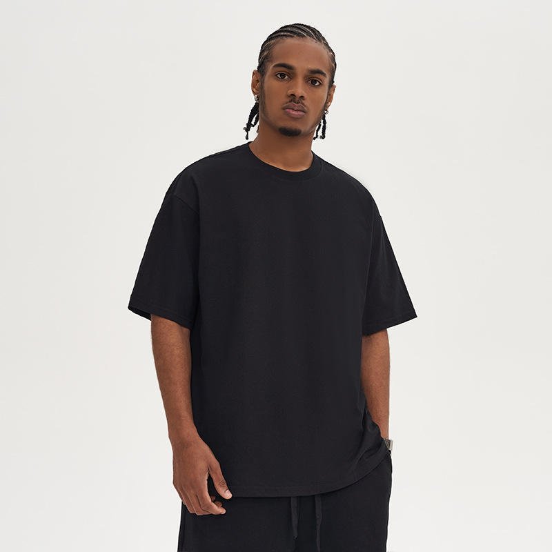 High Quality Heavyweight 100% Cotton Acid Washed Drop Shoulder Plus Size Men's T-shirts