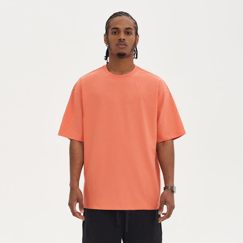 High Quality Heavyweight 100% Cotton Acid Washed Drop Shoulder Plus Size Men's T-shirts