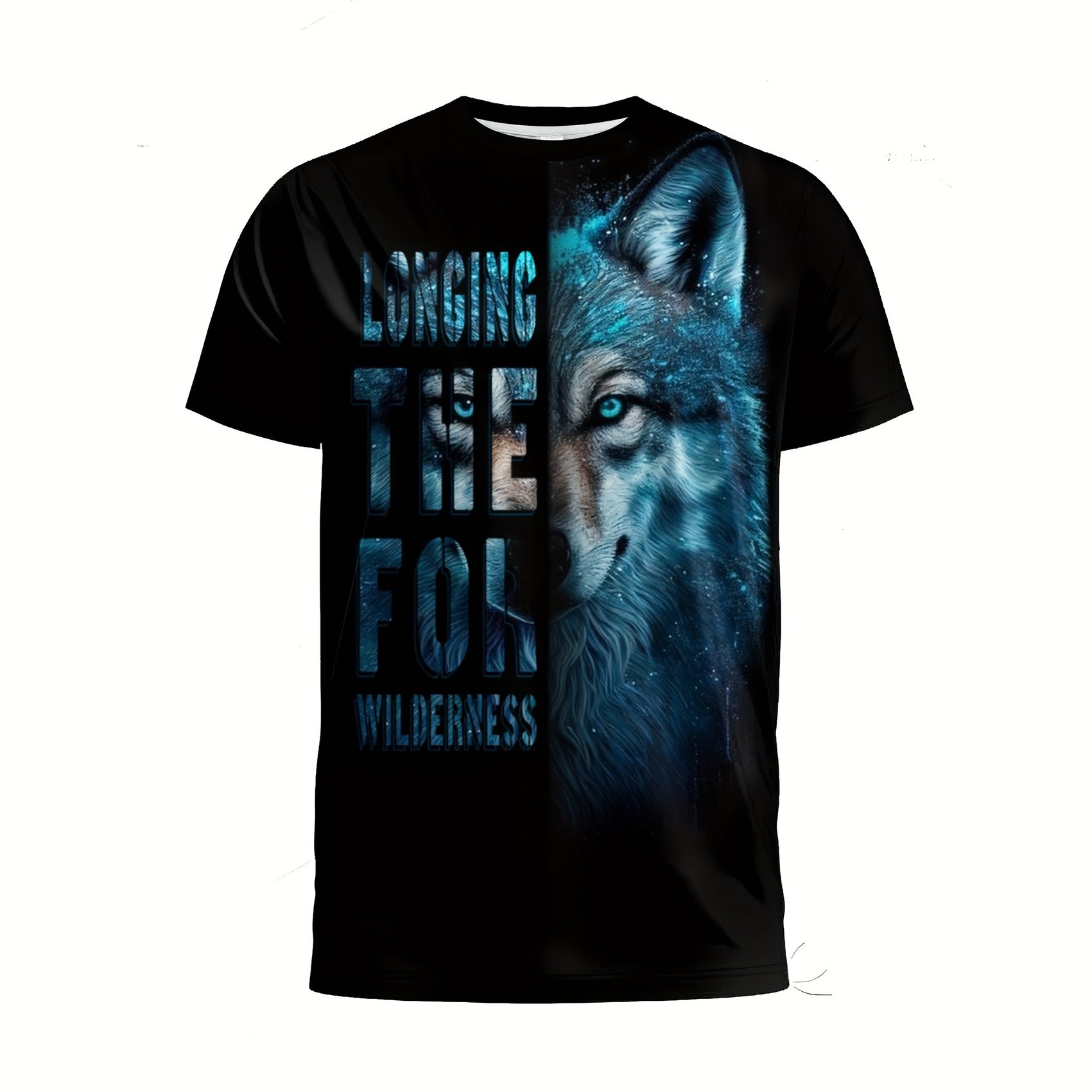 Cool Wolf 3D Digital Print Men's T-shirt Summer Short Casual Street Wear Fashion Personality Design Animal T-shirt