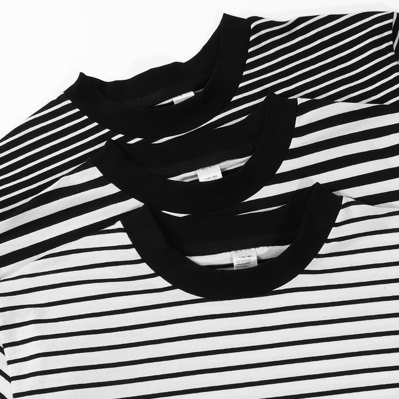 TX118 High Quality Cotton Men's T-shirts Anti-Wrinkle Long Sleeve T Shirt Plain Dyed Striped T Shirt For Men