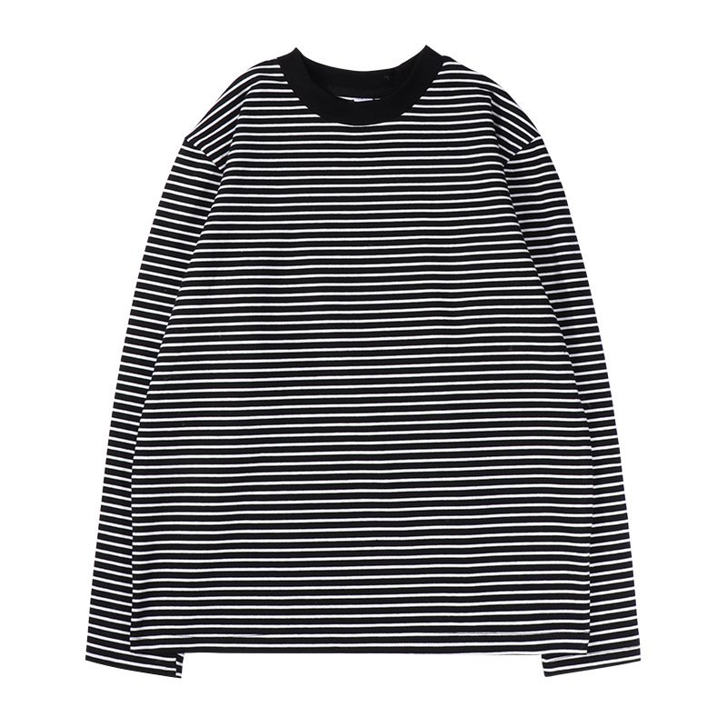 TX118 High Quality Cotton Men's T-shirts Anti-Wrinkle Long Sleeve T Shirt Plain Dyed Striped T Shirt For Men