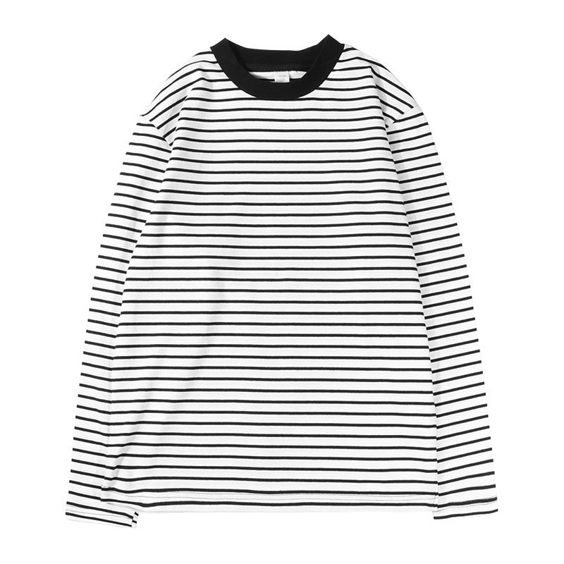 TX118 High Quality Cotton Men's T-shirts Anti-Wrinkle Long Sleeve T Shirt Plain Dyed Striped T Shirt For Men