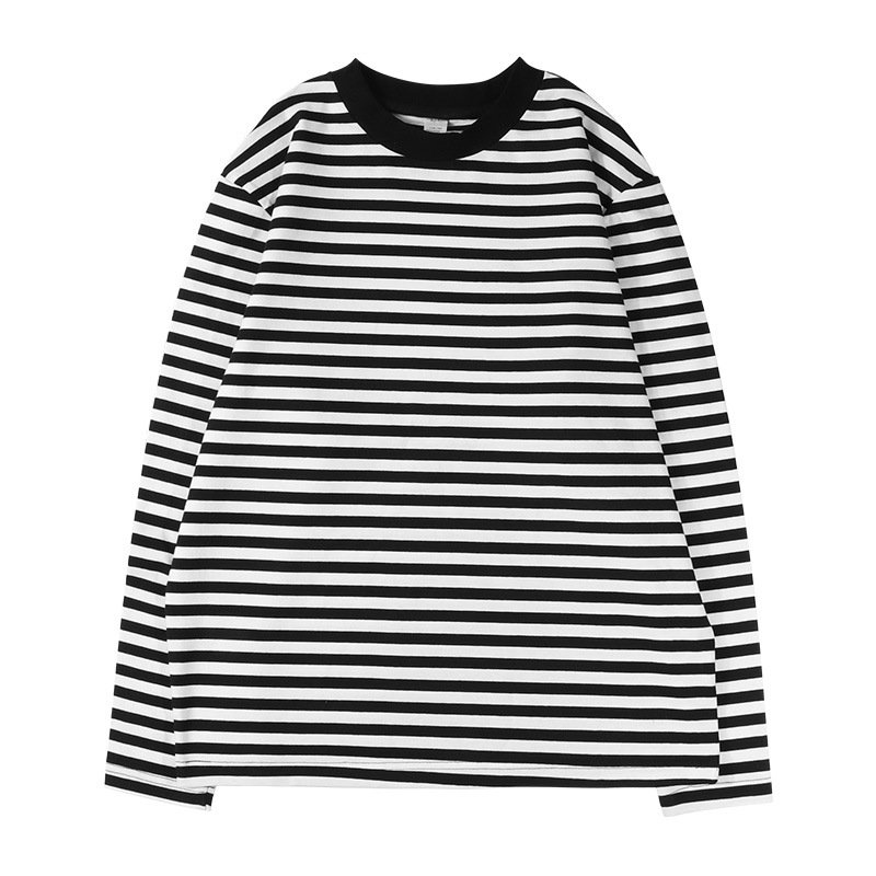 TX118 High Quality Cotton Men's T-shirts Anti-Wrinkle Long Sleeve T Shirt Plain Dyed Striped T Shirt For Men