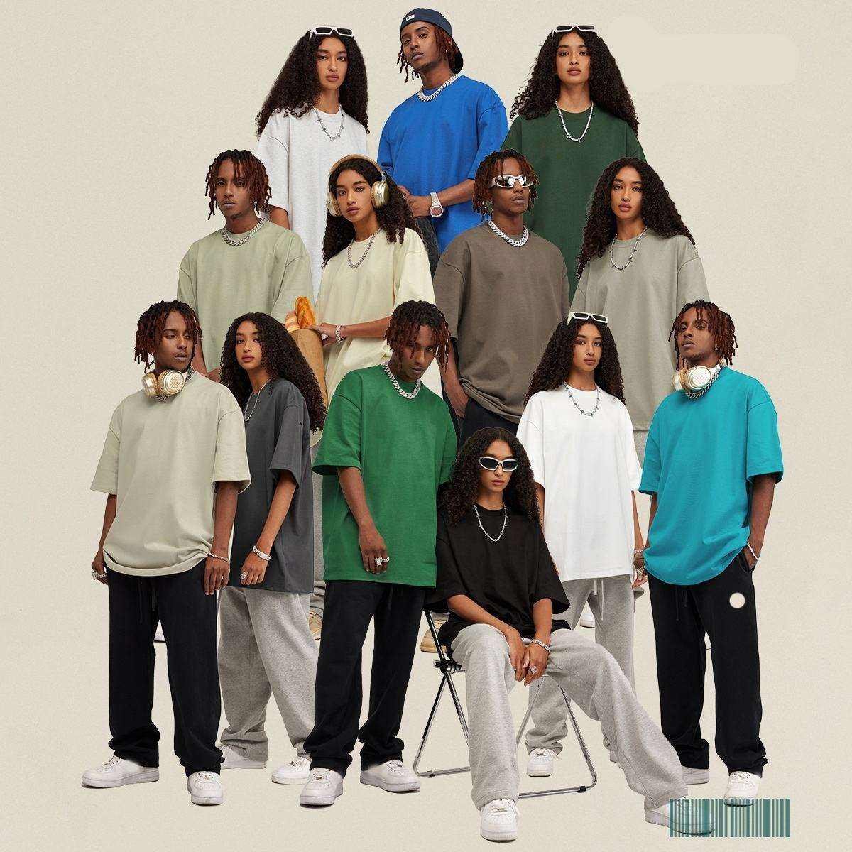Oversized Drop Shoulder 100% Cotton Screen Print Tee Plain Heavyweight Custom T Shirt Printing Blank Plus Size Men'S T-Shirts