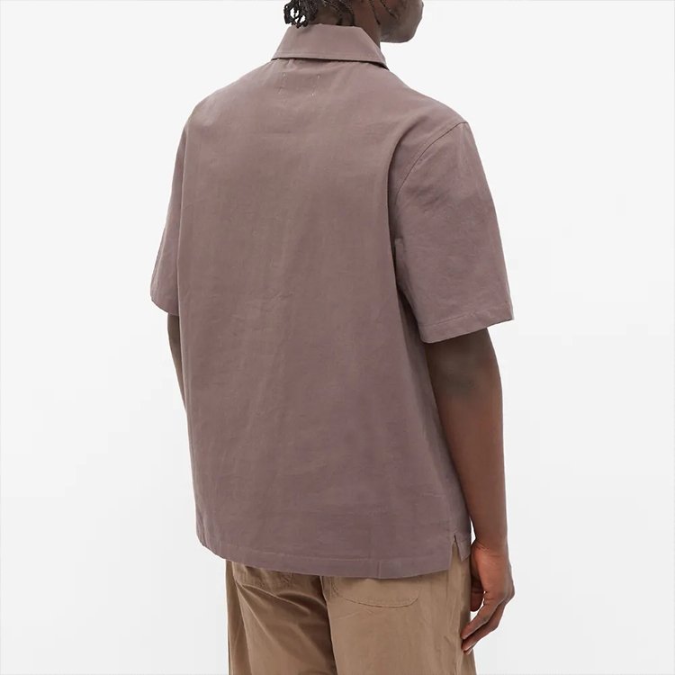 Manufacture Custom Logo High Quality Cotton Short Sleeve Blank Plain Half Zip Up Mens Work Shirt For Men