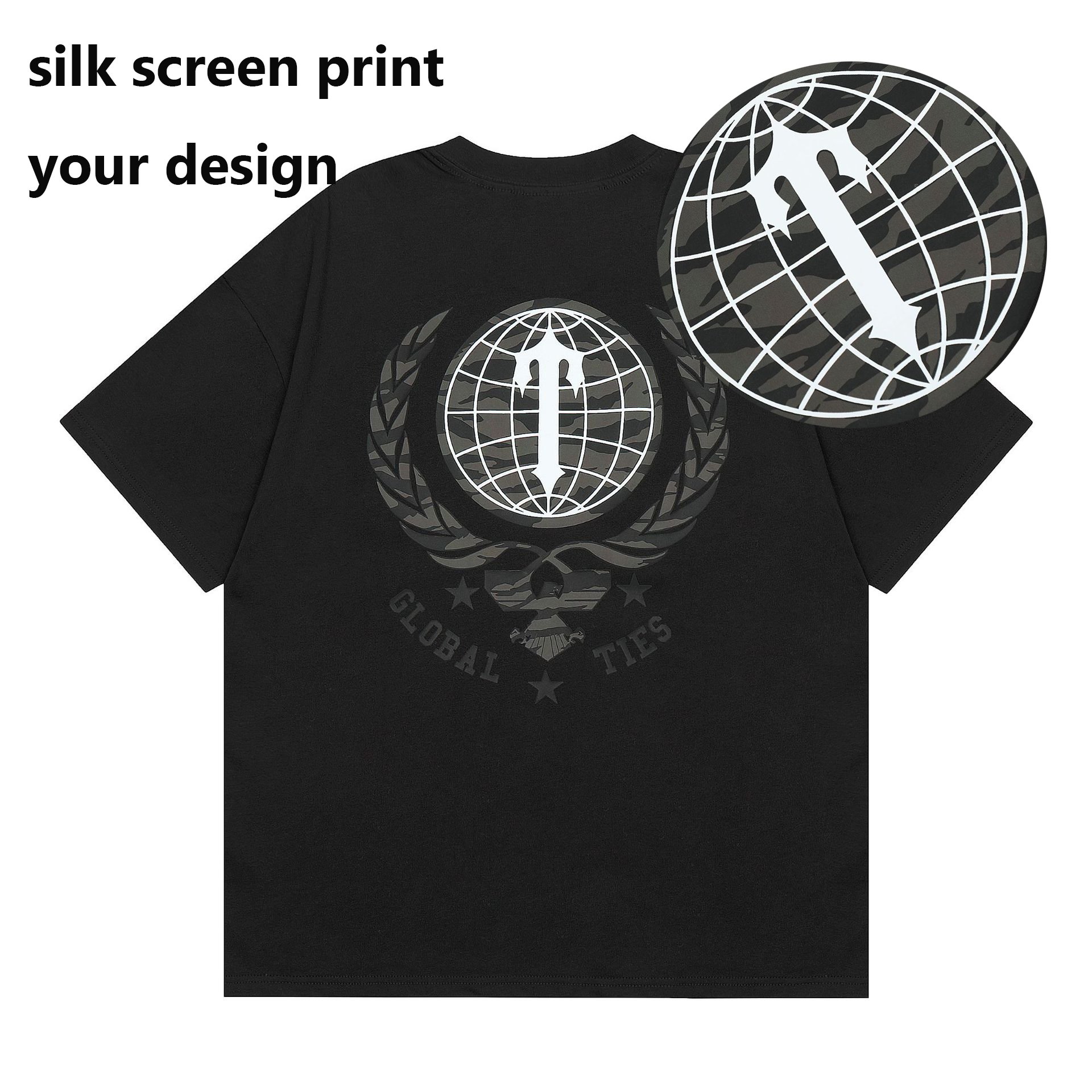custom logo unisex screen 3d puff printing organic cotton plus size men's t-shirts