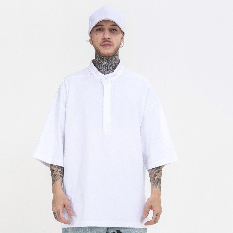 High Quality Hot Sale Promotional Mens Custom Street Style Oversize Drop Shoulder Polo T Shirts