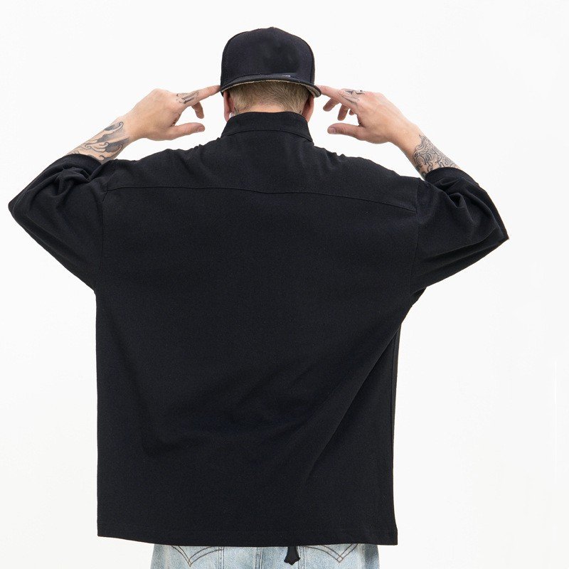 High Quality Hot Sale Promotional Mens Custom Street Style Oversize Drop Shoulder Polo T Shirts