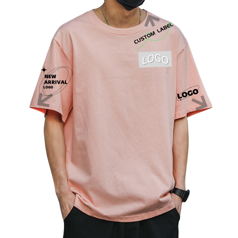 300gsm High-End 300gsm Cotton Men's T-Shirt Custom Printed Oversized High Quality Heavy Weight Blank Solid T-Shirt