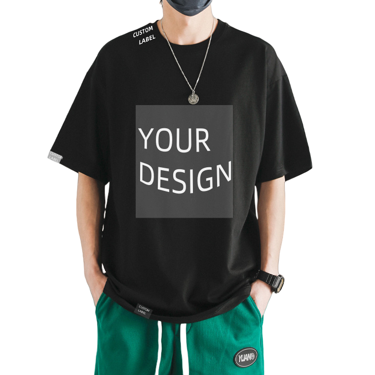 300gsm High-End 300gsm Cotton Men's T-Shirt Custom Printed Oversized High Quality Heavy Weight Blank Solid T-Shirt