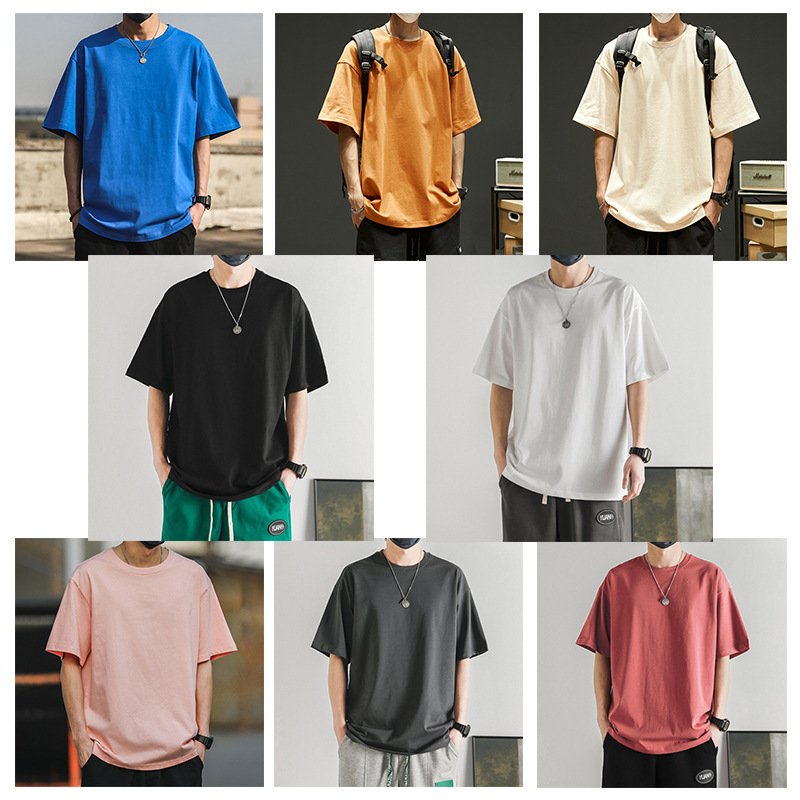 300gsm High-End 300gsm Cotton Men's T-Shirt Custom Printed Oversized High Quality Heavy Weight Blank Solid T-Shirt