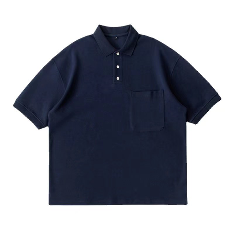 Pure Color Turn-down Collar Pique Custom Polo Shirts Button Plus Size Men's T-shirts Men's Polo Shirts