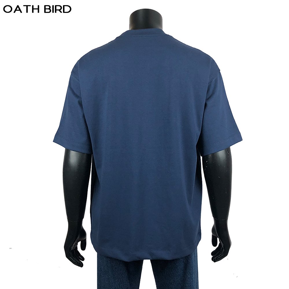 Plain Blank Men's T-shirt 320gsm Cotton Thick Collar Mock Neck Boxy Fit T Shirt Drop Shoulder Heavyweight Oversized Tshirt