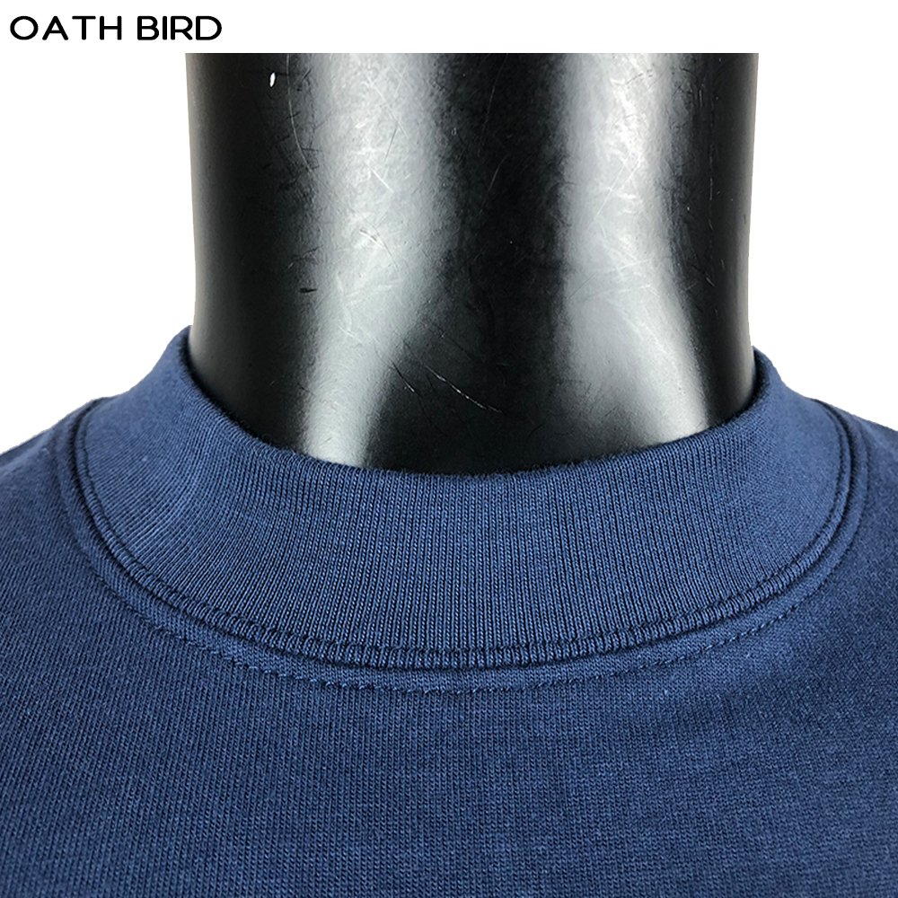 Plain Blank Men's T-shirt 320gsm Cotton Thick Collar Mock Neck Boxy Fit T Shirt Drop Shoulder Heavyweight Oversized Tshirt