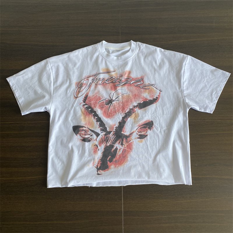 Men's heavy t-shirt oversized blank 100% cotton boxy t-shirt high neck drop shoulder t-shirt T-228