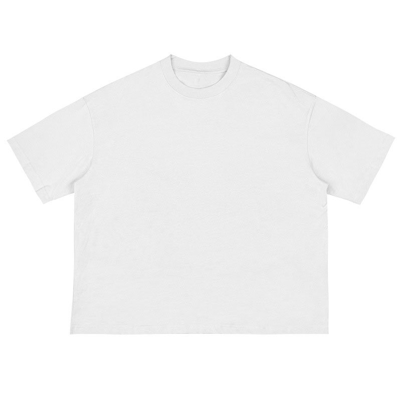 Men's heavy t-shirt oversized blank 100% cotton boxy t-shirt high neck drop shoulder t-shirt T-228