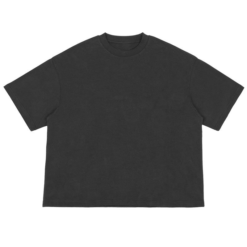 Men's heavy t-shirt oversized blank 100% cotton boxy t-shirt high neck drop shoulder t-shirt T-228