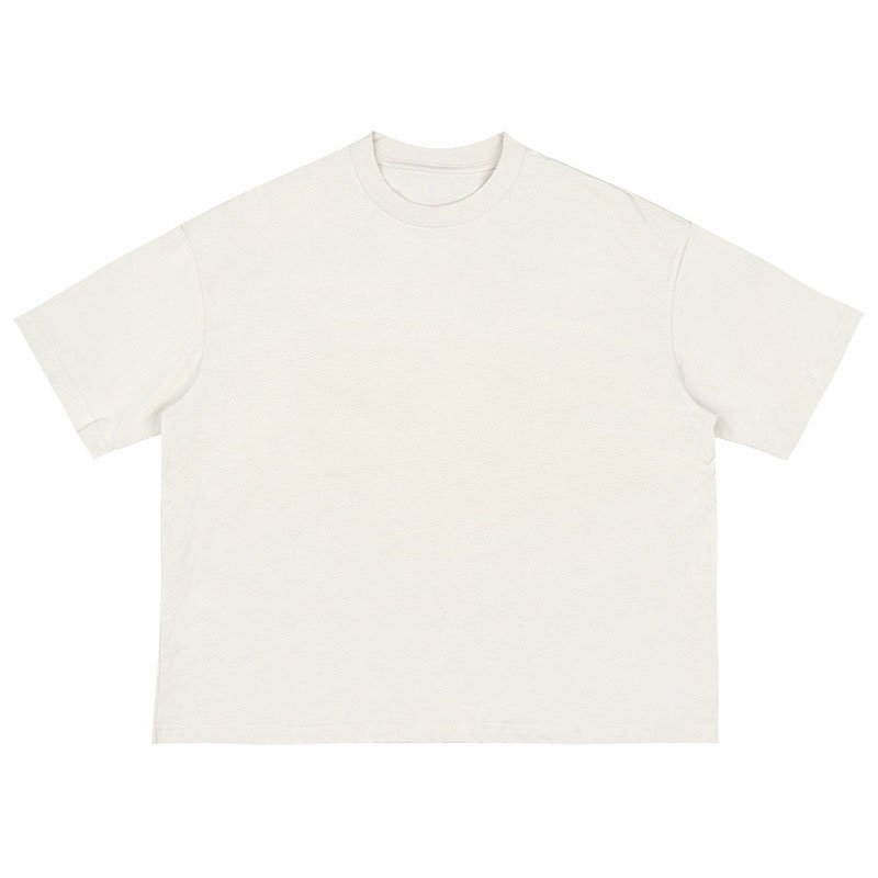 Men's heavy t-shirt oversized blank 100% cotton boxy t-shirt high neck drop shoulder t-shirt T-228