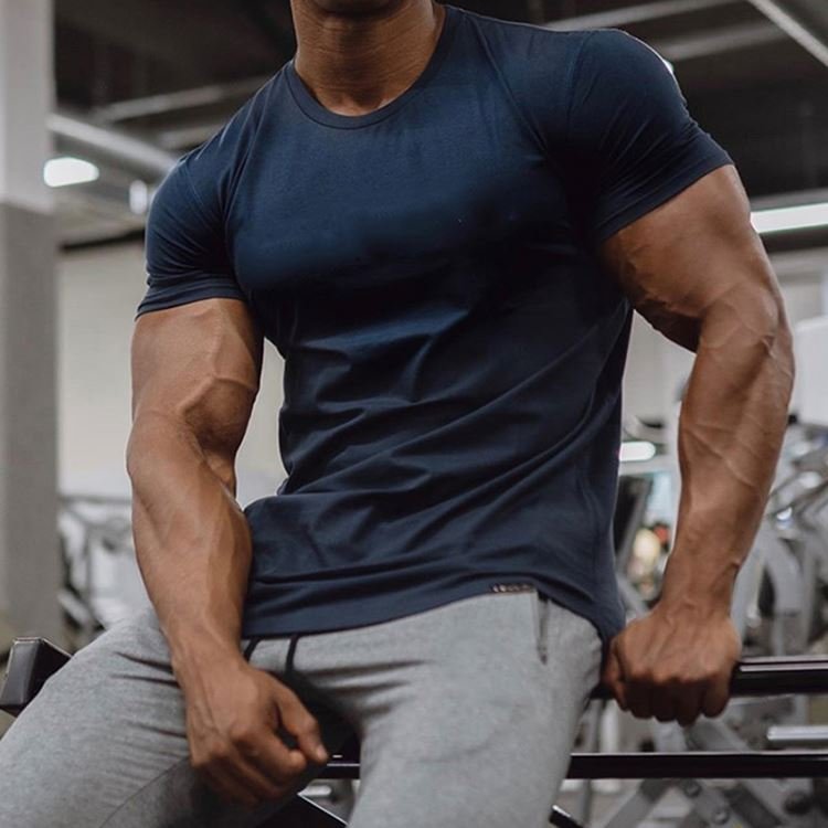 High Quality Men's T-shirts Sportswear Slim Fitted Tshirt Fitness Compression Shirts Quick Dry Gym Shirt Custom T Shirt for Men