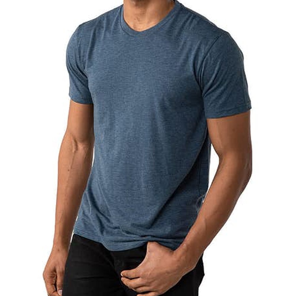 Men's Big and Tall Short Sleeve Wicking Athletic T-Shirt Men's Carefree Unshrinkable Tee with Pocket, Traditional Fit