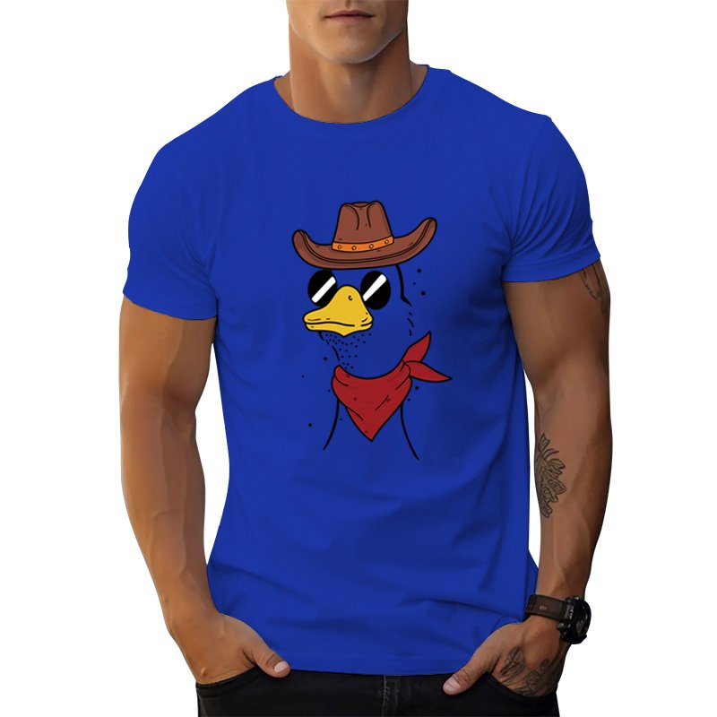 Prime Quality original men's t-shirts Heavy Weight Cowboy duck graphic t shirts print Cotton Oversized Blank men's t-shirts