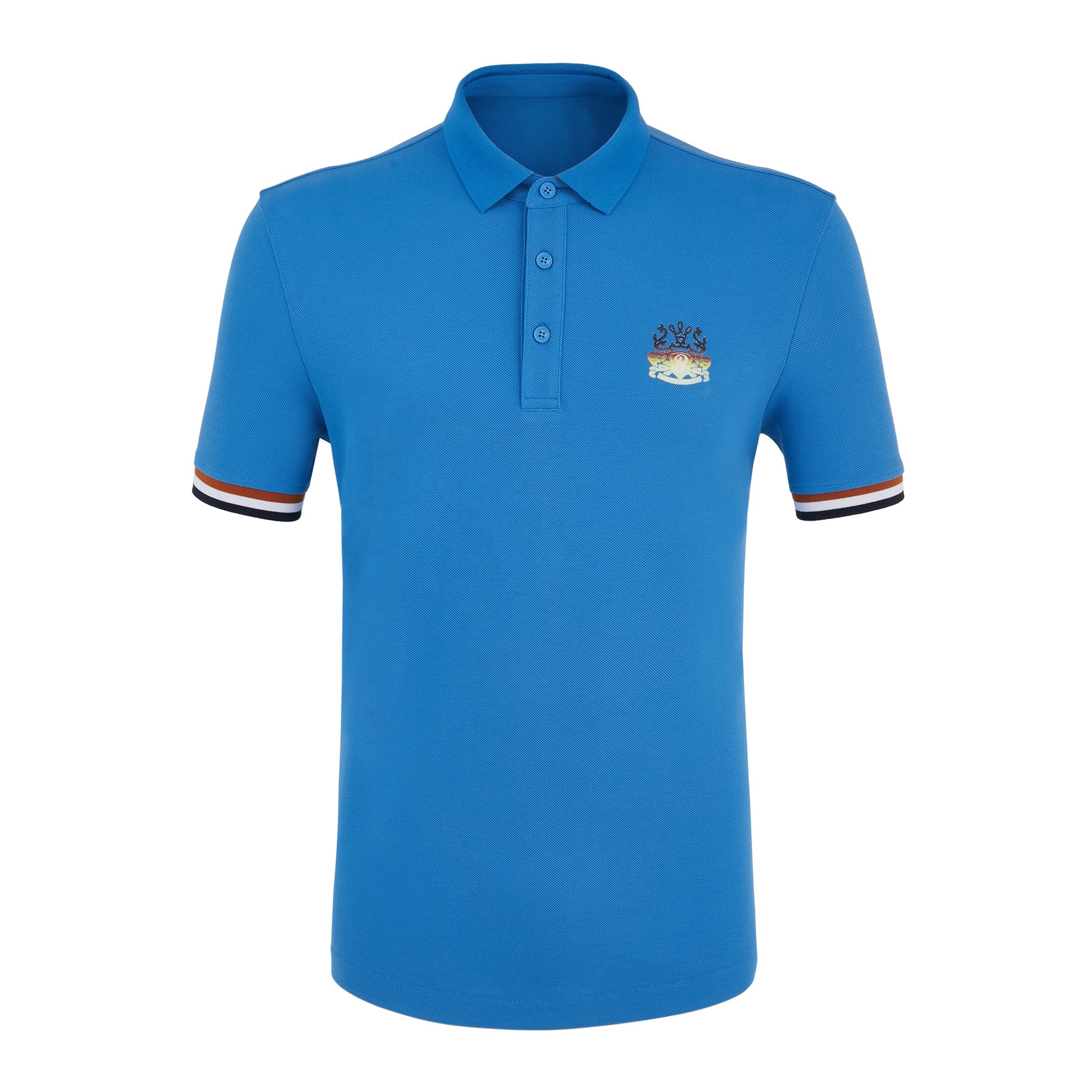 Custom embroidered logo comfortable men's polo shirts golf shirts polyester/cotton plain stripes sleeves men's polo shirts