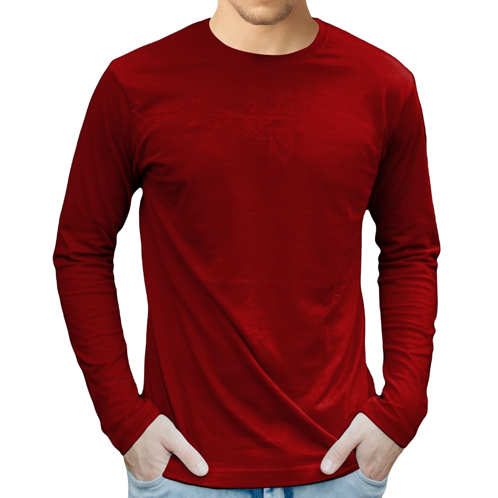 New Men's Fashion Solid Color Long Sleeve T-Shirt 100% Cotton Casual Design Cheap Premium Price Export Oriented Quality