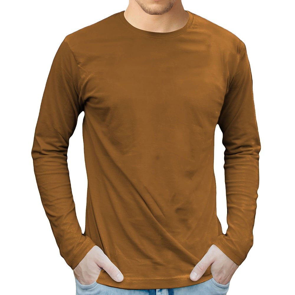 New Men's Fashion Solid Color Long Sleeve T-Shirt 100% Cotton Casual Design Cheap Premium Price Export Oriented Quality