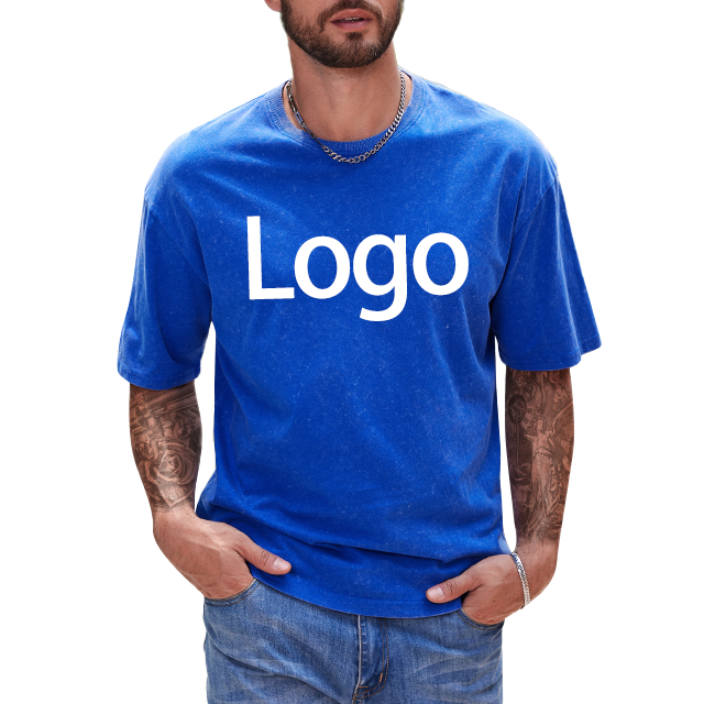 High Quality logo custom t shirt Unisex Boxy Plain acid wash t shirt 100% Cotton Drop Shoulder Oversized Vintage men's t-shirts