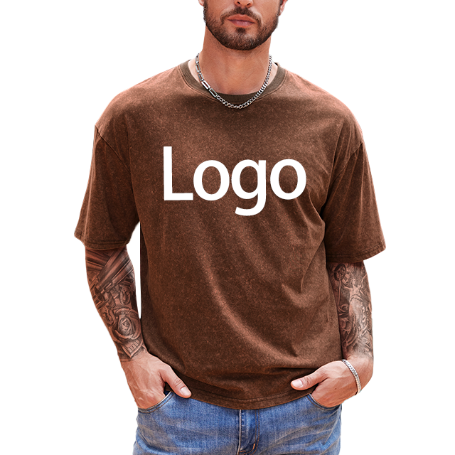 High Quality logo custom t shirt Unisex Boxy Plain acid wash t shirt 100% Cotton Drop Shoulder Oversized Vintage men's t-shirts