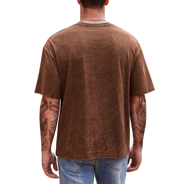 High Quality logo custom t shirt Unisex Boxy Plain acid wash t shirt 100% Cotton Drop Shoulder Oversized Vintage men's t-shirts