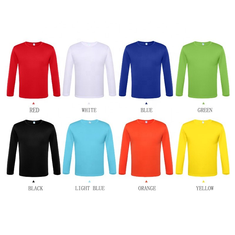 Custom Plus Size Men's T-Shirt Polyester Long Sleeve black t-shirt Summer Quick Dry Women's T-Shirt With Embroidery Logo T178
