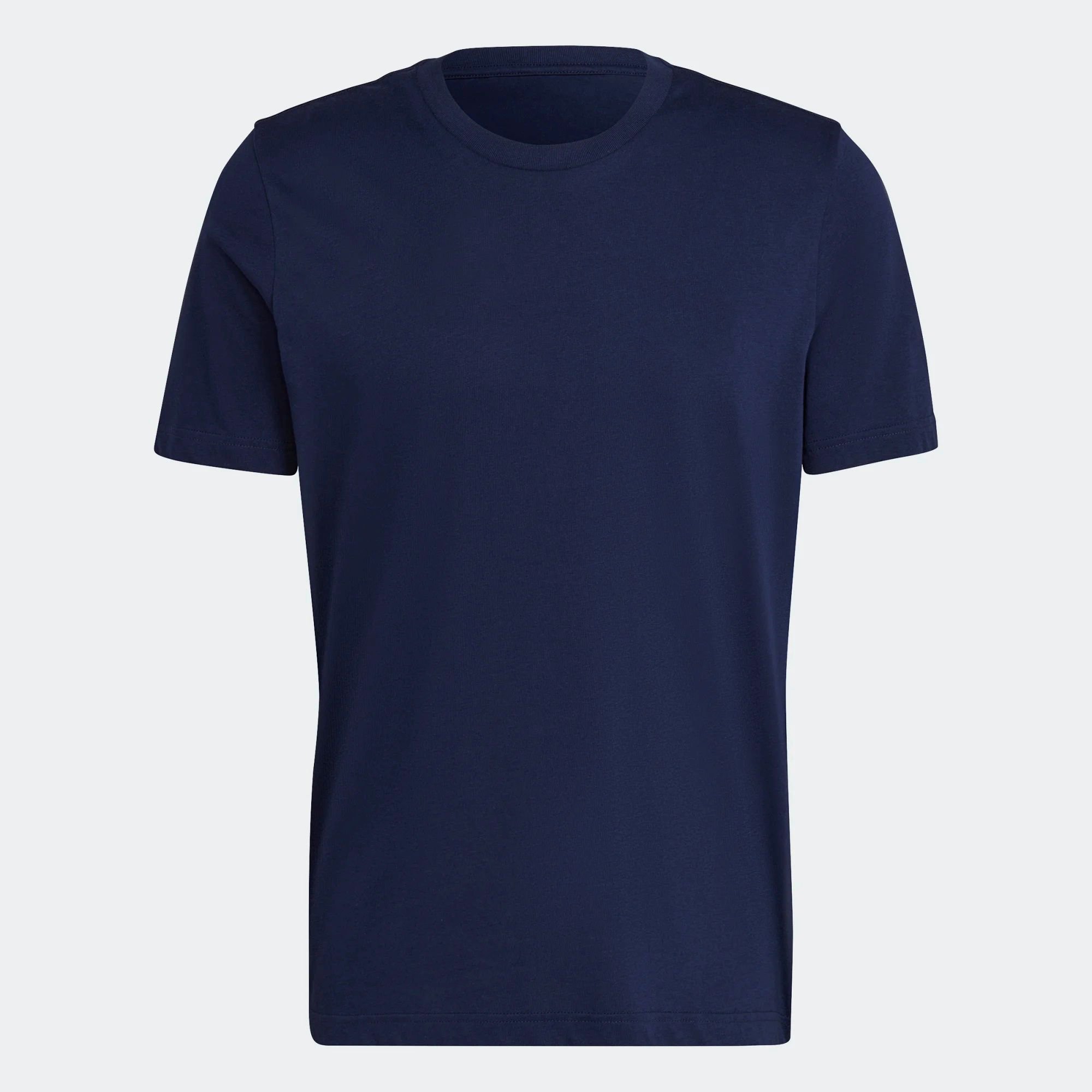 Regular Fit Ribbed Crewneck 100% Cotton Single Jersey Short Sleeves Night Indigo Men Essentials T-Shirts