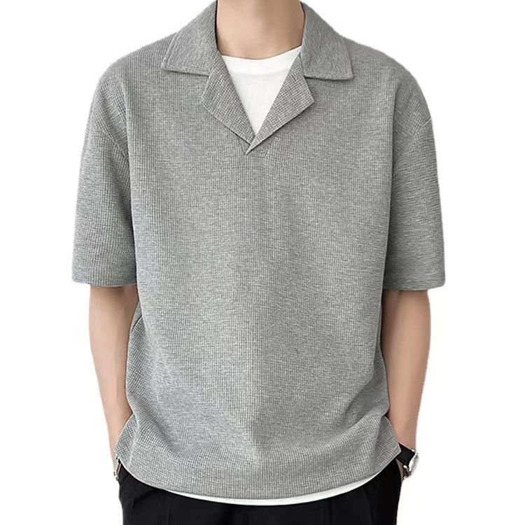 2023 new 260gsm breathable comfortable men's t shirt Clothing waffle oversize T-shirt oversize summer plain polo shirts