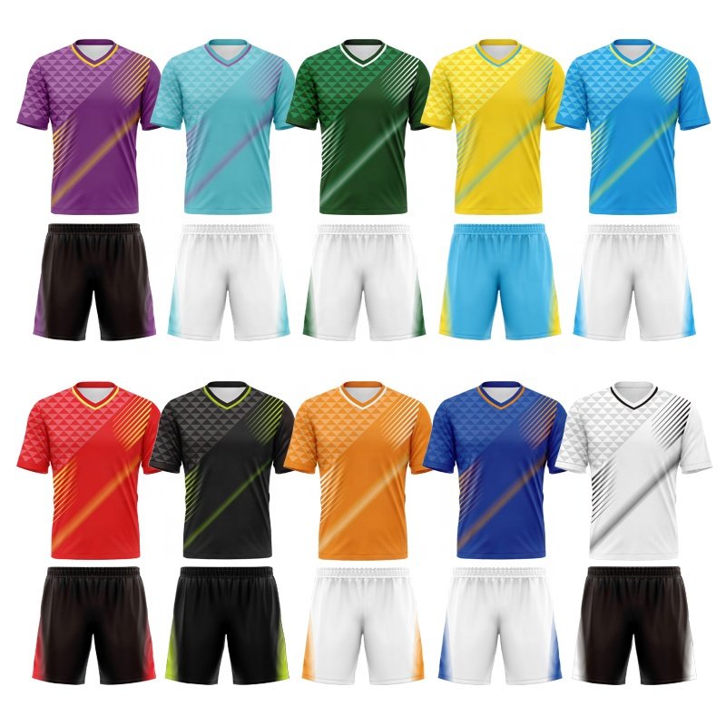 Printed football t-shirts Custom Breathable soccer clothes School team shirt Green White retro football shirts For Men's W041