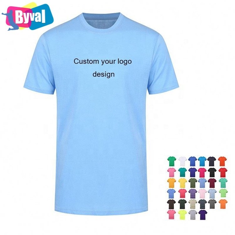 Byval wholesale 100% cotton graphic plain plus size t shirts custom logo t shirt printing blank tee shirt men's t-shirts for men