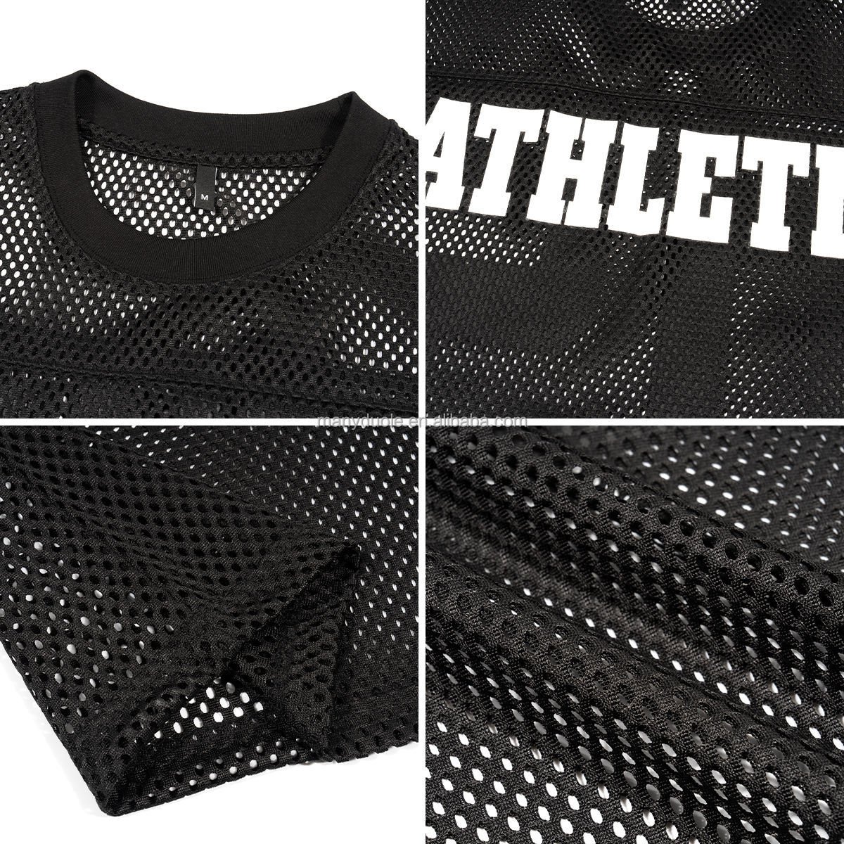 poly mesh boxy fit mesh jersey custom cotton mesh baseball jersey knit stripe print boxy t-shirt oversized cropped mesh jersey