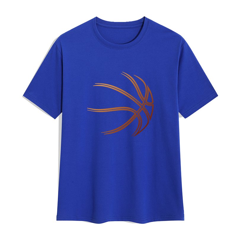 American style t shirt high quality cotton short sleeve gradient ramp basketball outline graphic t shirts print men's t-shirts