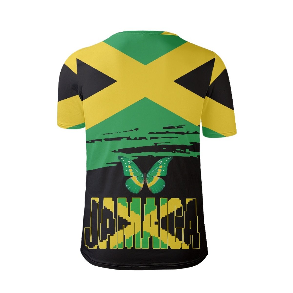 Custom High Quality Men's T-shirt for Sports Jamaica Flag Printed Polyester Tee Shirt Blouses Tops Unisex Gym Plain T Shirt